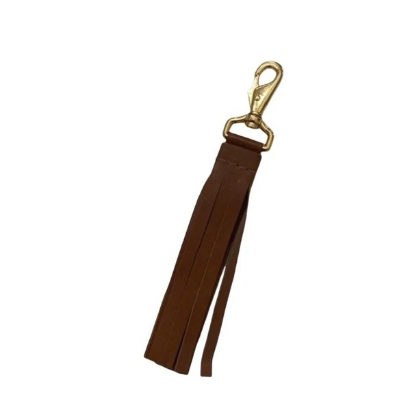 Leather Fringe Tassel Key Chain Purse Charm - Picture 1 of 4